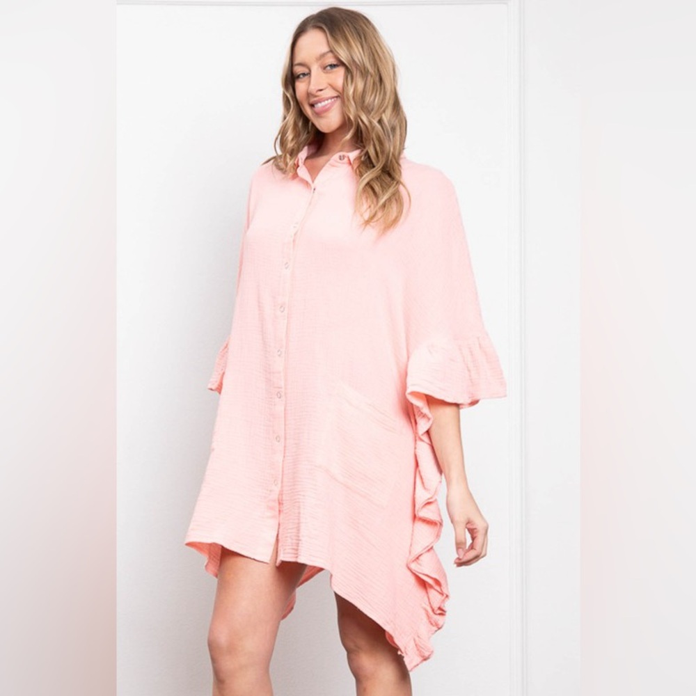 Pink Beach Cover Up It Grabs Attention Its So Nice . You Will Love It At Anytime - Picture 3 of 3